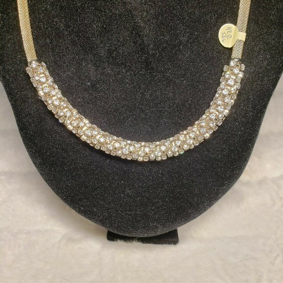 Womens Crystal Gold Color Necklace - Picture 4 of 6